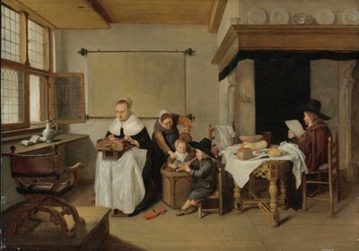 A Family in an Interior by Quirijn van Brekelenkam